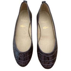 Veari Brown Croc Skimmers